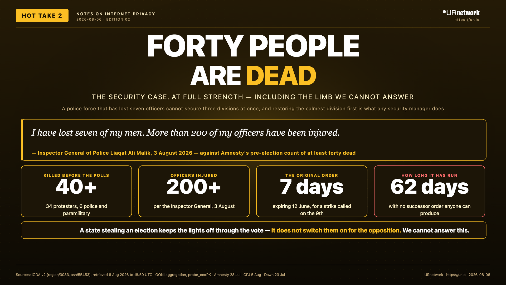 Forty People Are Dead and the Order Was Seven Days