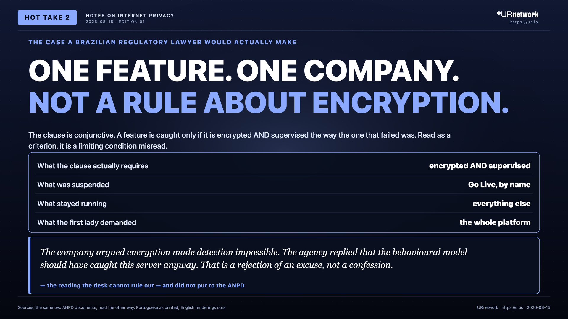This Is One Feature, One Company, And Nothing To Do With Encryption